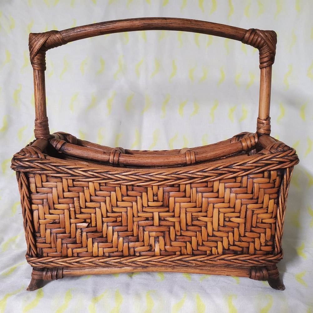 Nice Desk Organizer With Bamboo Trim & Handle